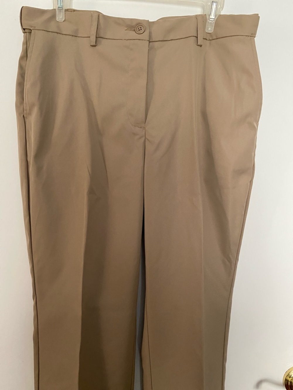 Lands' End Women's Tan Straight-Leg Trousers Classic. Size 10